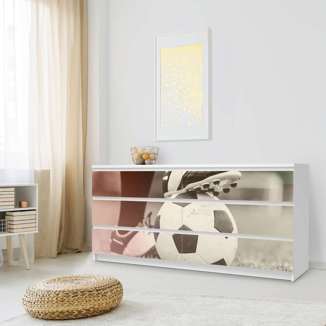 Möbelfolie Kick it - IKEA Malm Kommode 6 Schubladen (breit) - Schlafzimmer
