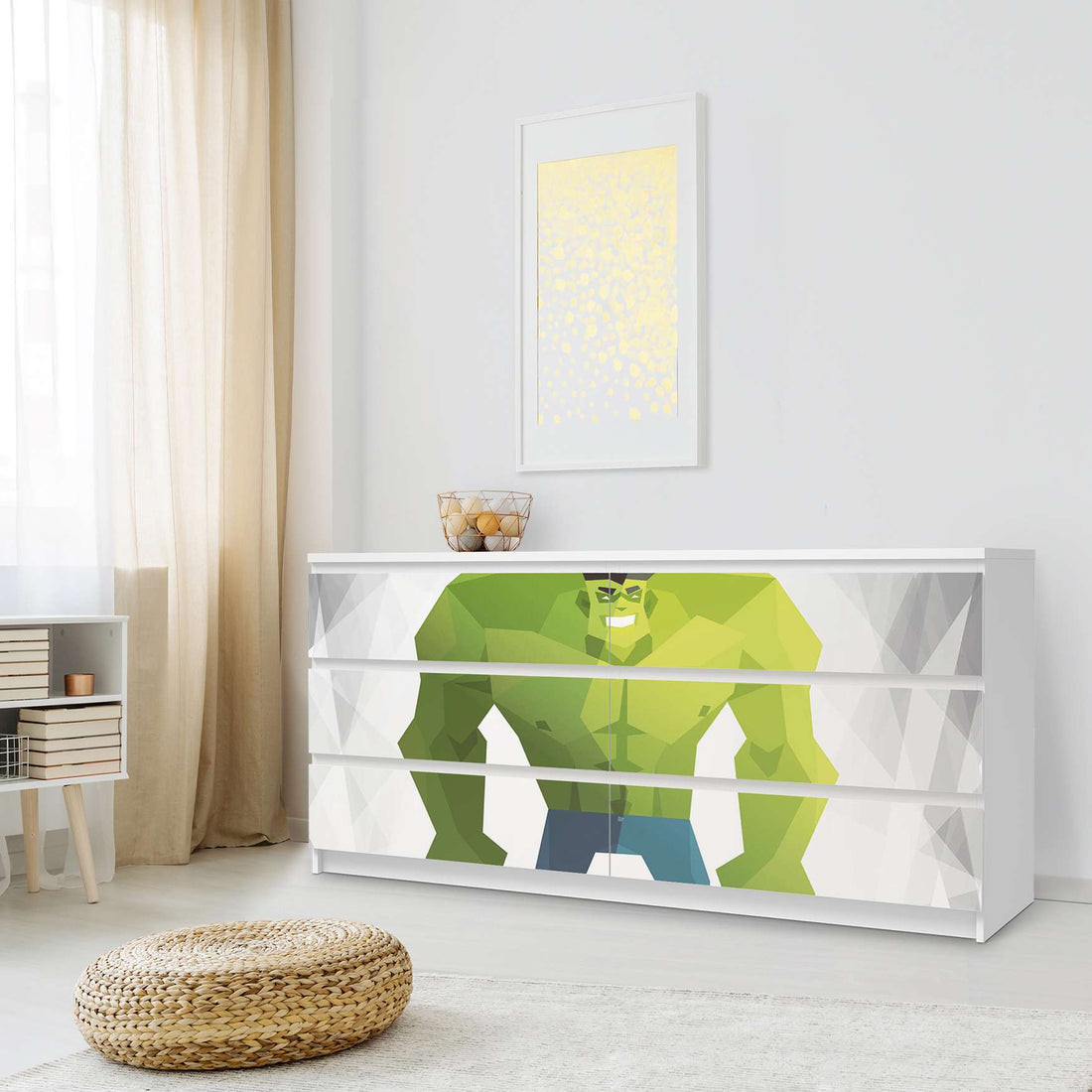 Möbelfolie Mr. Green - IKEA Malm Kommode 6 Schubladen (breit) - Schlafzimmer