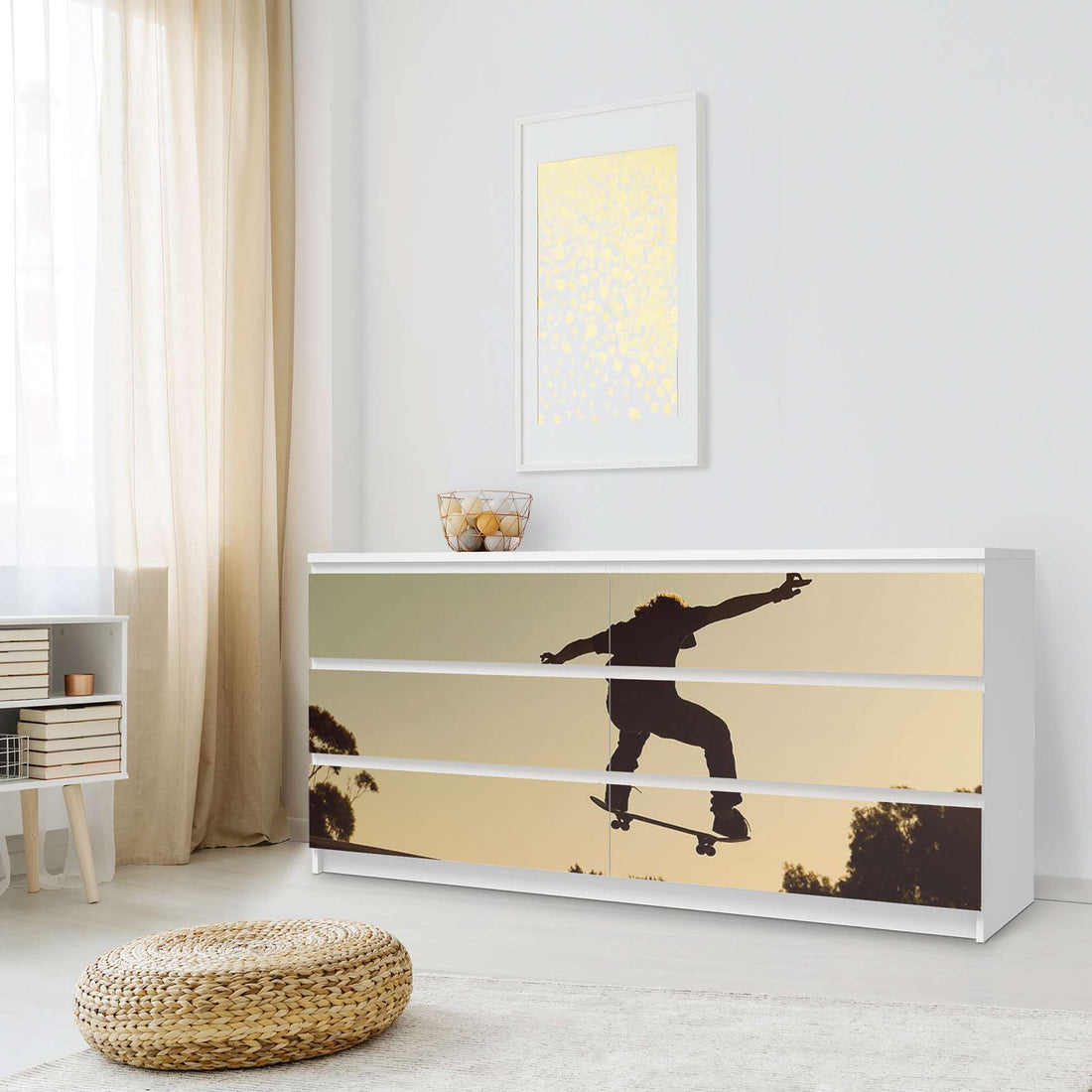 Möbelfolie Skater - IKEA Malm Kommode 6 Schubladen (breit) - Schlafzimmer