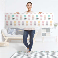 Möbelfolie Flying Animals - IKEA Malm Kommode 6 Schubladen (breit) [oben] - Folie