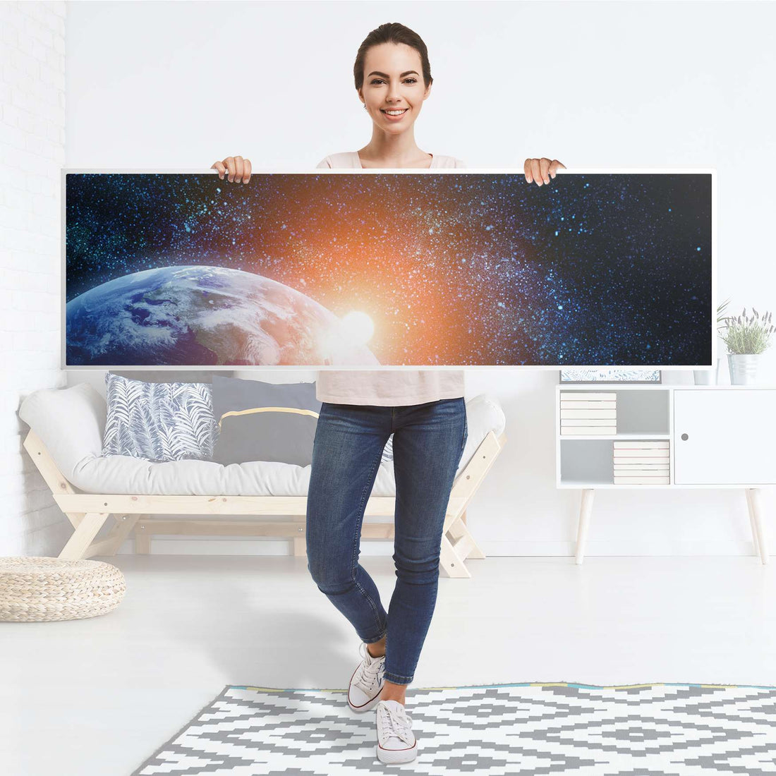 Möbelfolie Sunrise - IKEA Malm Kommode 6 Schubladen (breit) [oben] - Folie