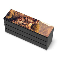 Möbelfolie Bhutans Paradise - IKEA Malm Kommode 6 Schubladen (breit) [oben] - schwarz
