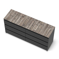 Möbelfolie Dark washed - IKEA Malm Kommode 6 Schubladen (breit) [oben] - schwarz