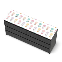 Möbelfolie Flying Animals - IKEA Malm Kommode 6 Schubladen (breit) [oben] - schwarz