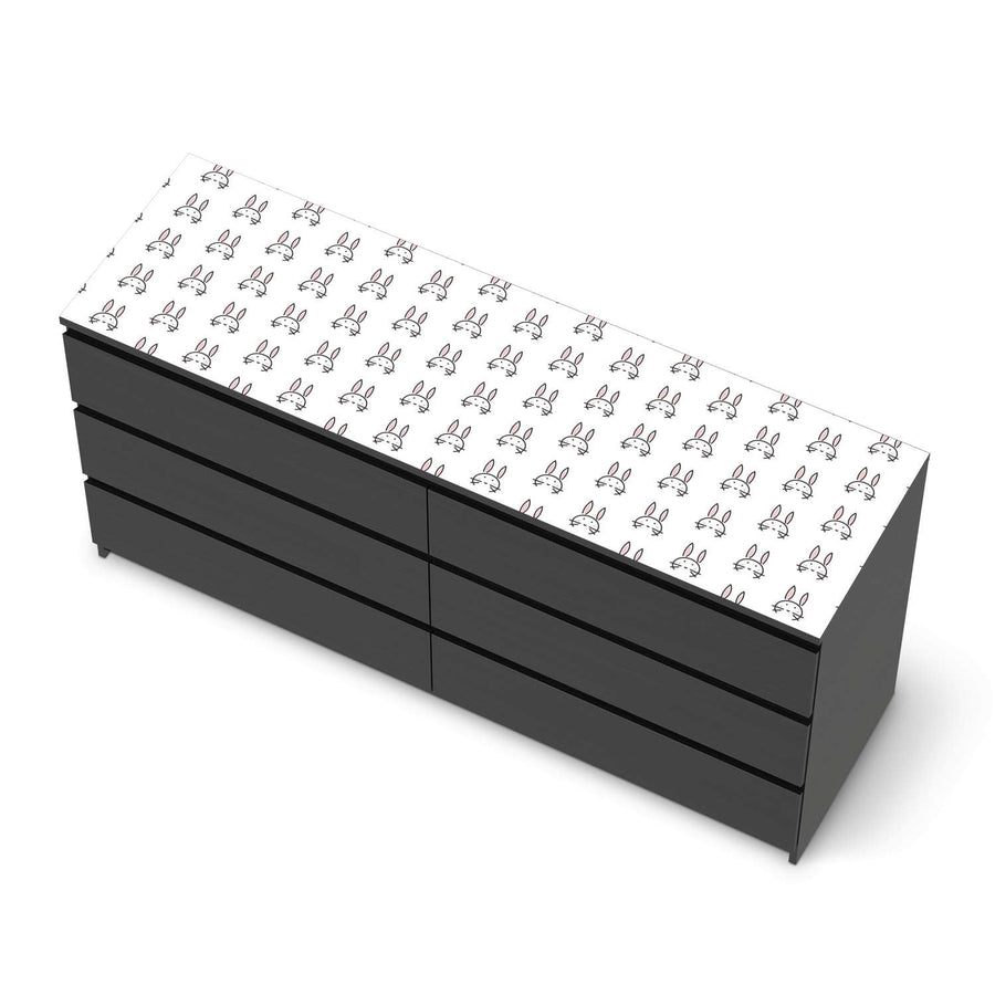 Möbelfolie Hoppel - IKEA Malm Kommode 6 Schubladen (breit) [oben] - schwarz