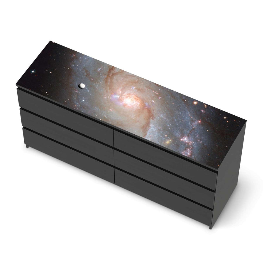 Möbelfolie Milky Way - IKEA Malm Kommode 6 Schubladen (breit) [oben] - schwarz