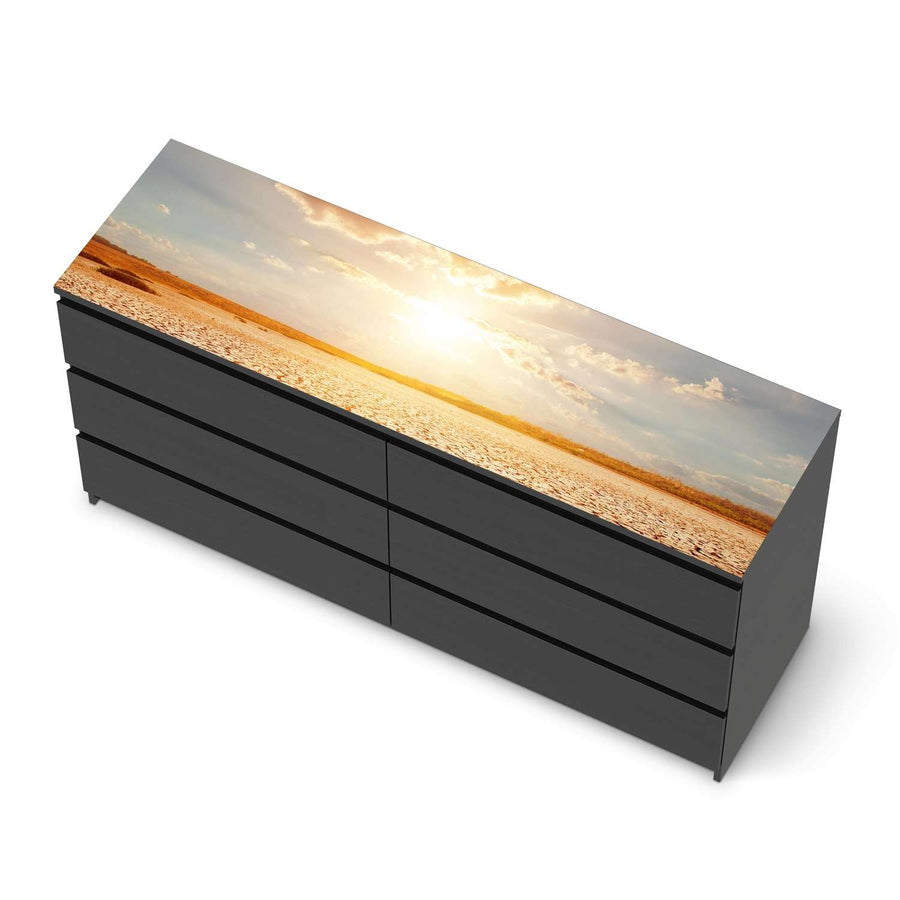 Möbelfolie Savanne - IKEA Malm Kommode 6 Schubladen (breit) [oben] - schwarz