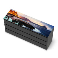 Möbelfolie Seaside - IKEA Malm Kommode 6 Schubladen (breit) [oben] - schwarz