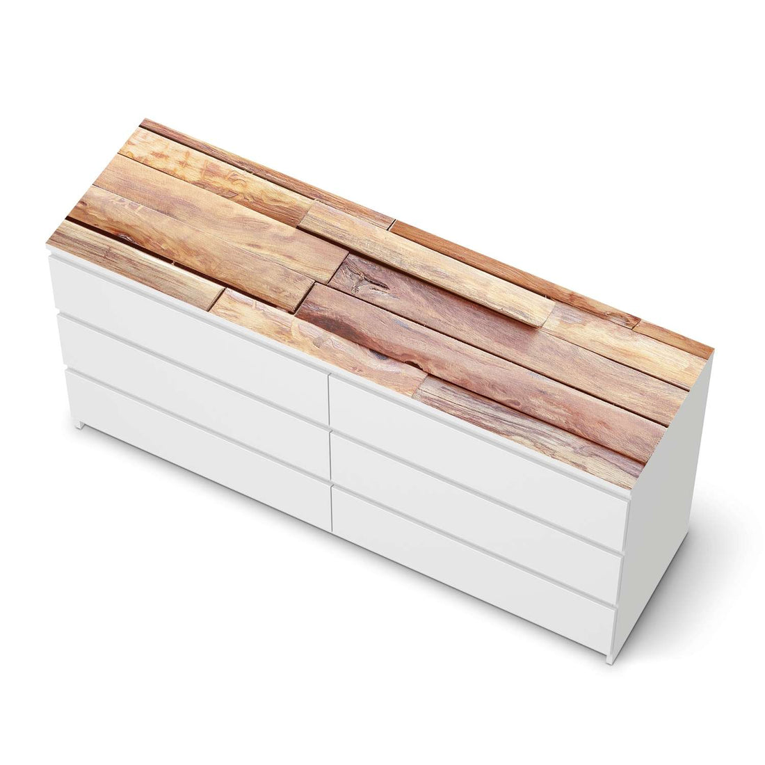 Möbelfolie Artwood - IKEA Malm Kommode 6 Schubladen (breit) [oben] - weiss