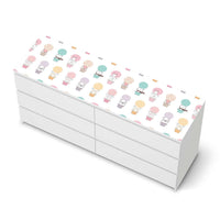 Möbelfolie Flying Animals - IKEA Malm Kommode 6 Schubladen (breit) [oben] - weiss