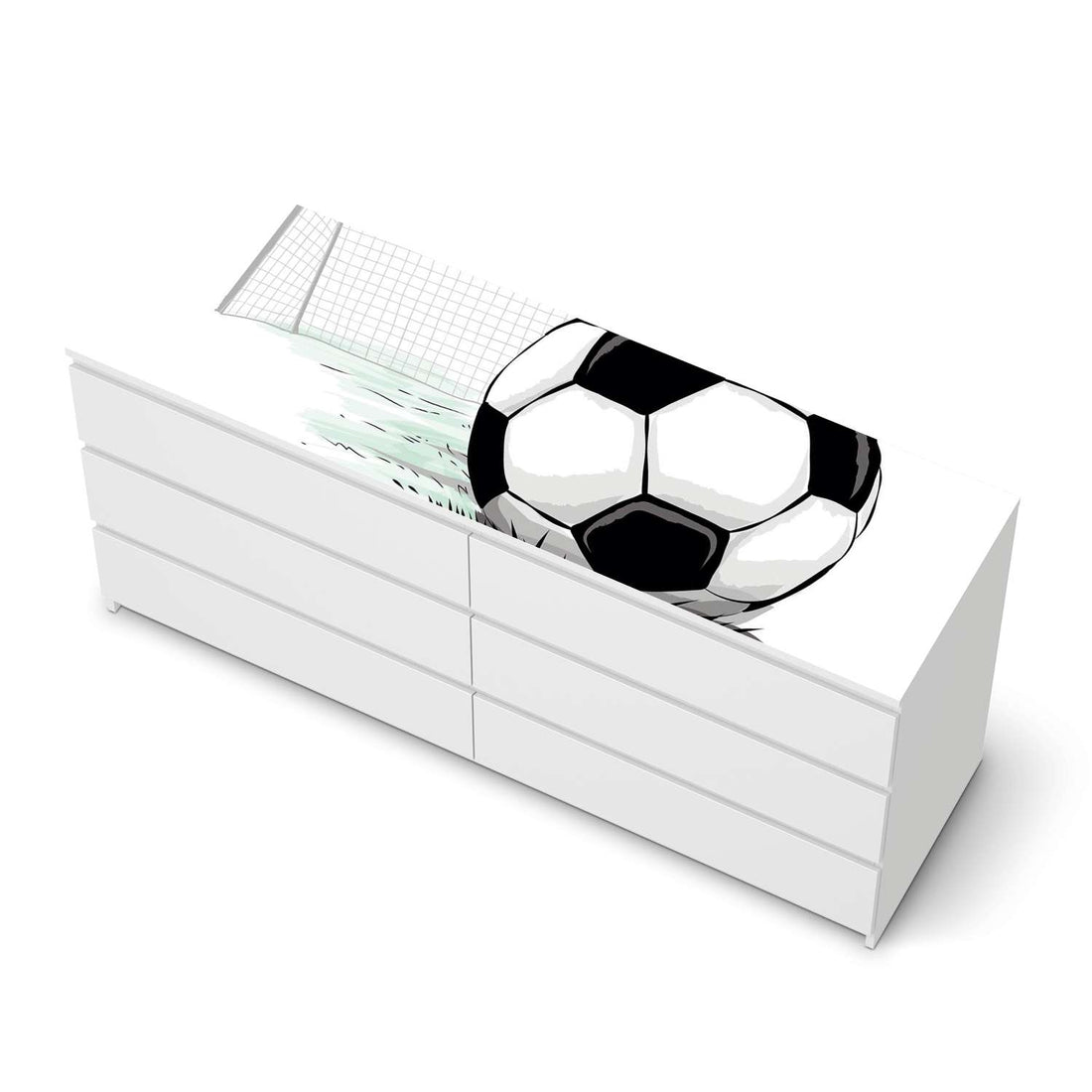 Möbelfolie Freistoss - IKEA Malm Kommode 6 Schubladen (breit) [oben] - weiss