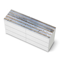 Möbelfolie Greyhound - IKEA Malm Kommode 6 Schubladen (breit) [oben] - weiss