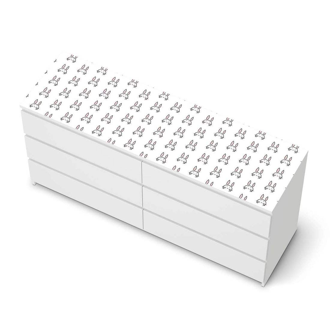 Möbelfolie Hoppel - IKEA Malm Kommode 6 Schubladen (breit) [oben] - weiss