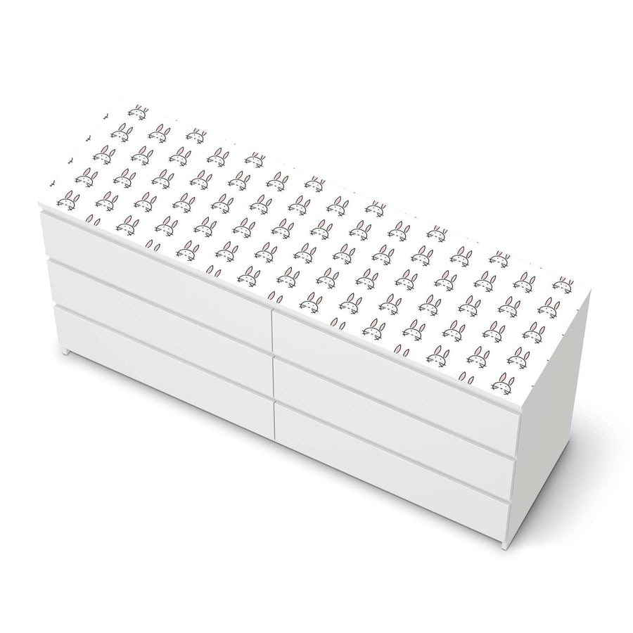 Möbelfolie Hoppel - IKEA Malm Kommode 6 Schubladen (breit) [oben] - weiss