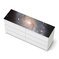 Möbelfolie Milky Way - IKEA Malm Kommode 6 Schubladen (breit) [oben] - weiss