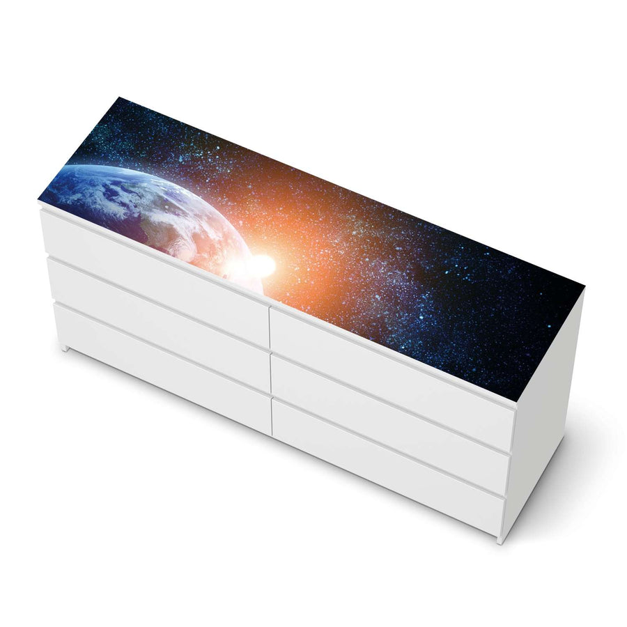 Möbelfolie Sunrise - IKEA Malm Kommode 6 Schubladen (breit) [oben] - weiss