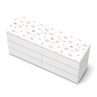 Möbelfolie Sweet Dreams - IKEA Malm Kommode 6 Schubladen (breit) [oben] - weiss