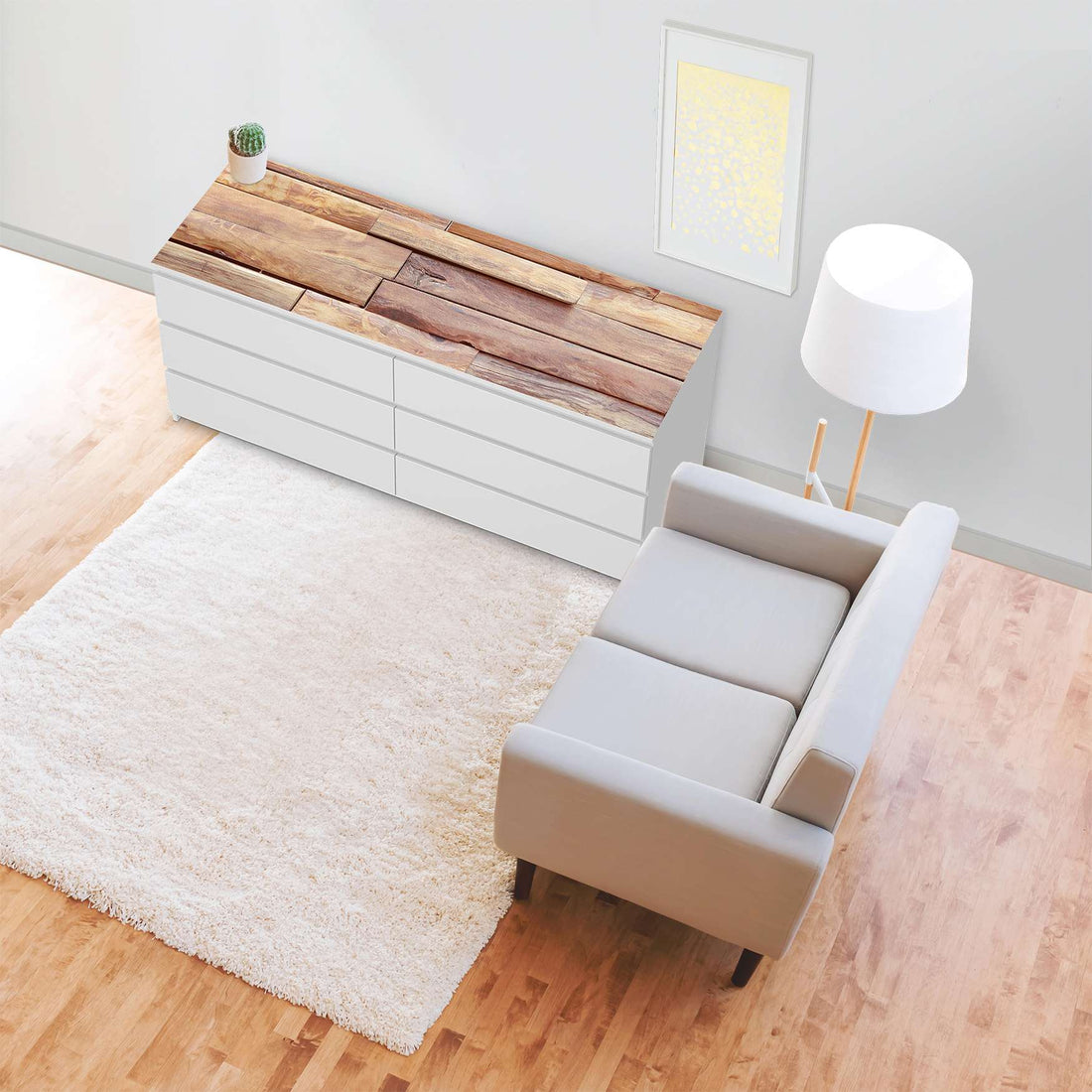 Möbelfolie Artwood - IKEA Malm Kommode 6 Schubladen (breit) [oben] - Wohnzimmer
