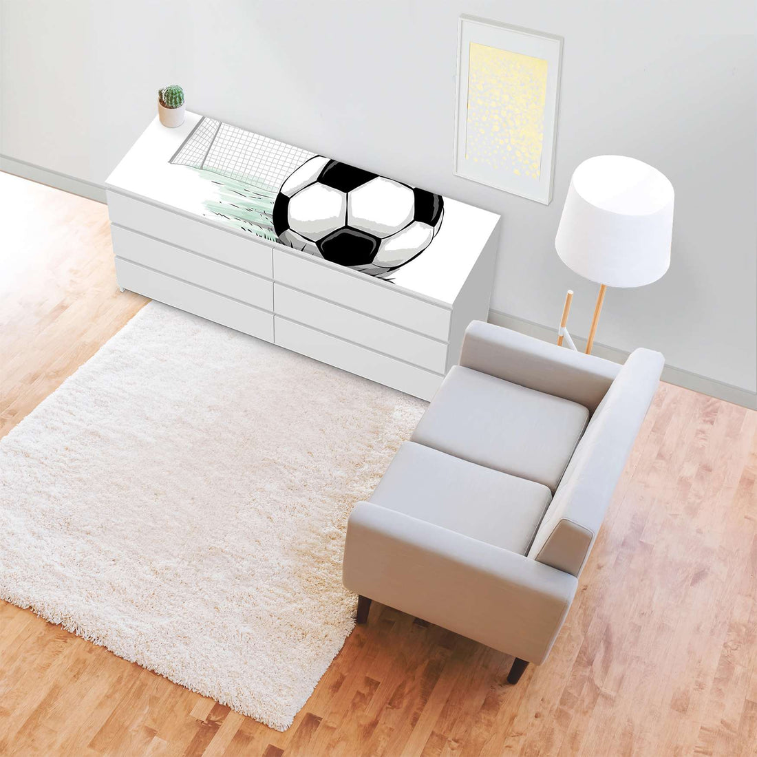 Möbelfolie Freistoss - IKEA Malm Kommode 6 Schubladen (breit) [oben] - Wohnzimmer