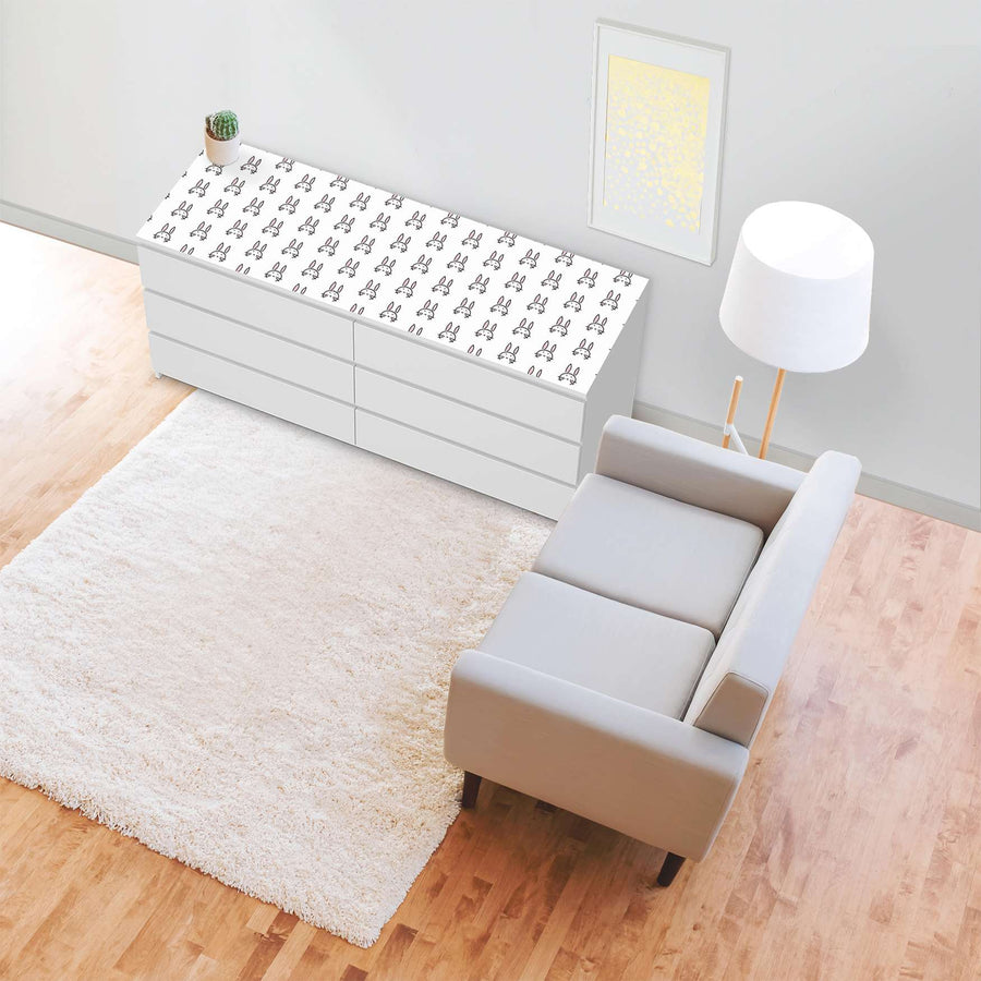 Möbelfolie Hoppel - IKEA Malm Kommode 6 Schubladen (breit) [oben] - Wohnzimmer