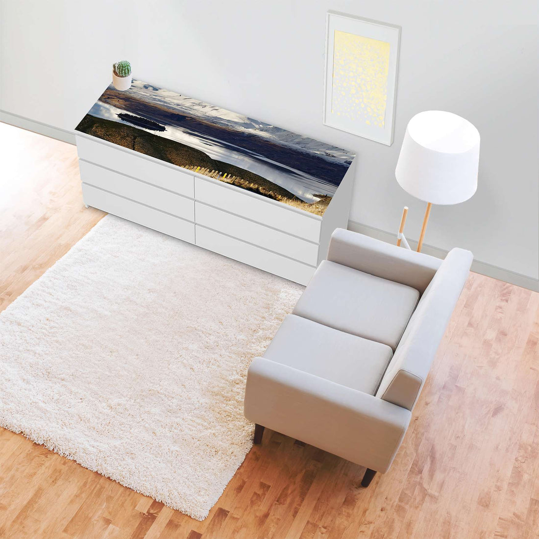 Möbelfolie New Zealand - IKEA Malm Kommode 6 Schubladen (breit) [oben] - Wohnzimmer