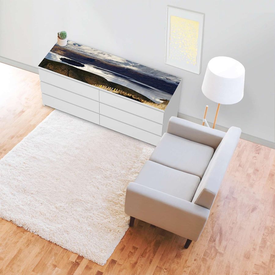 Möbelfolie New Zealand - IKEA Malm Kommode 6 Schubladen (breit) [oben] - Wohnzimmer