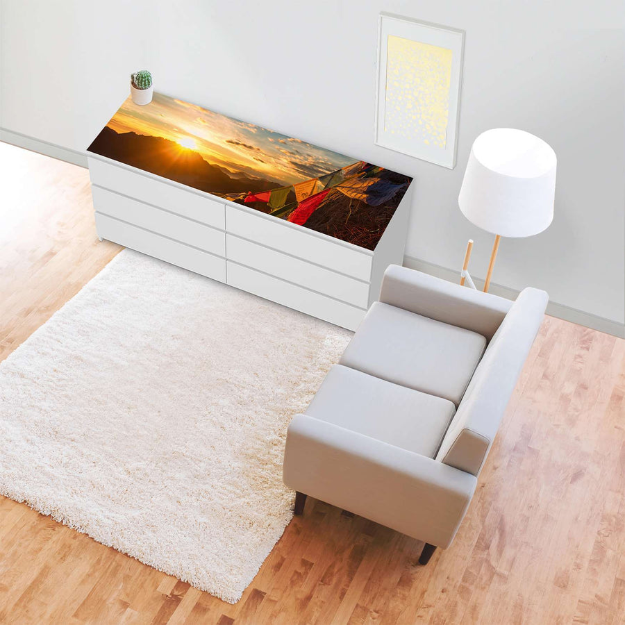 Möbelfolie Tibet - IKEA Malm Kommode 6 Schubladen (breit) [oben] - Wohnzimmer