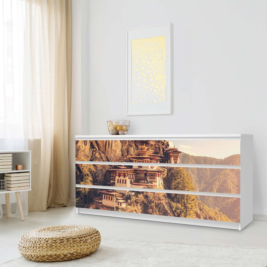 Möbelfolie Bhutans Paradise - IKEA Malm Kommode 6 Schubladen (breit) - Schlafzimmer
