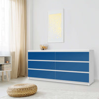 Möbelfolie Blau Dark - IKEA Malm Kommode 6 Schubladen (breit) - Schlafzimmer