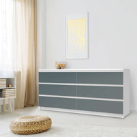 Möbelfolie Blaugrau Light - IKEA Malm Kommode 6 Schubladen (breit) - Schlafzimmer