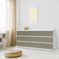Möbelfolie Braungrau Light - IKEA Malm Kommode 6 Schubladen (breit) - Schlafzimmer