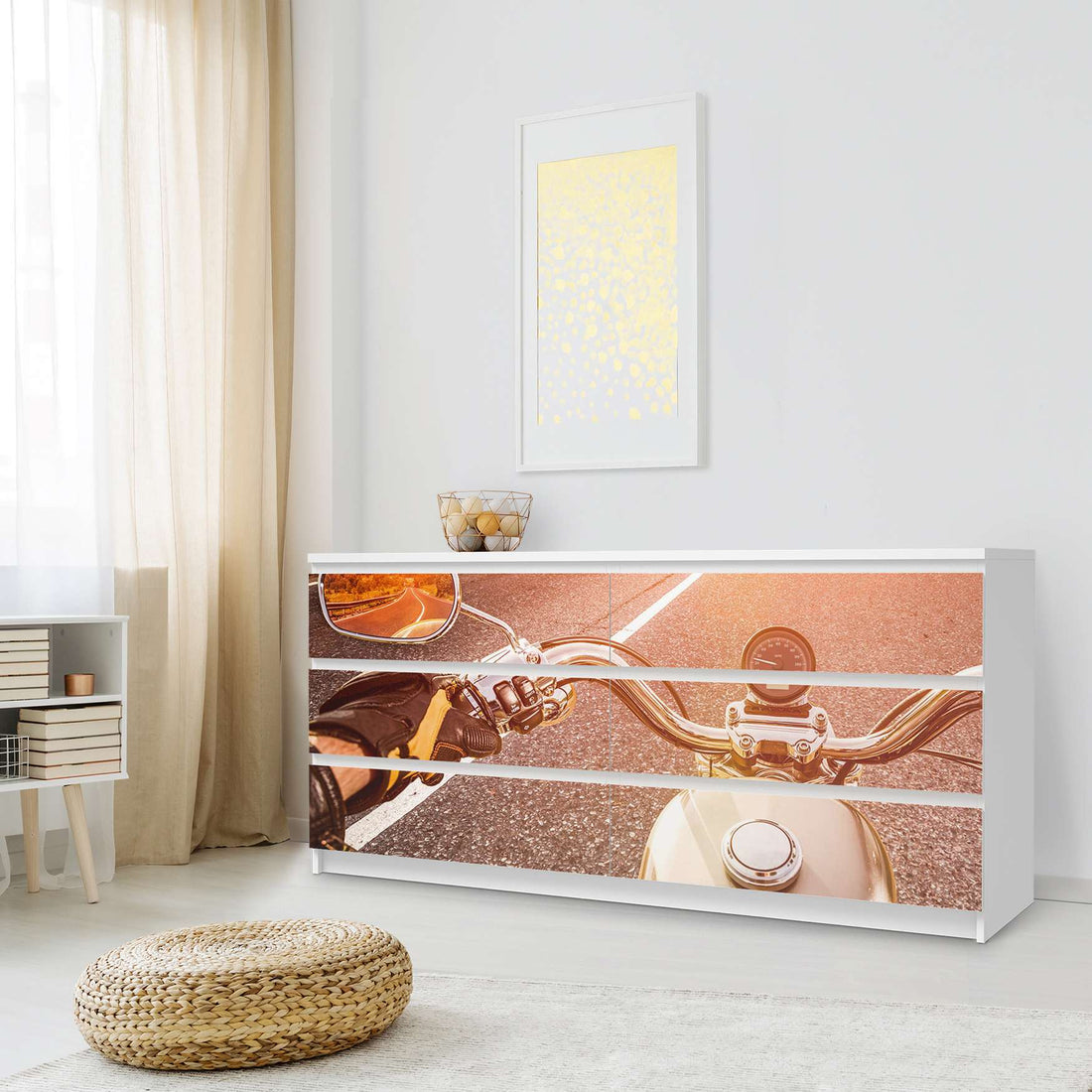 Möbelfolie Easy Rider - IKEA Malm Kommode 6 Schubladen (breit) - Schlafzimmer