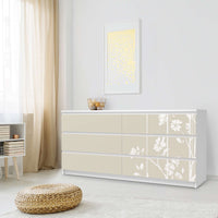 Möbelfolie Florals Plain 3 - IKEA Malm Kommode 6 Schubladen (breit) - Schlafzimmer