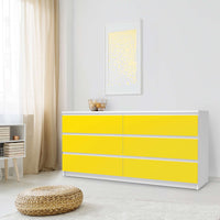 Möbelfolie Gelb Dark - IKEA Malm Kommode 6 Schubladen (breit) - Schlafzimmer