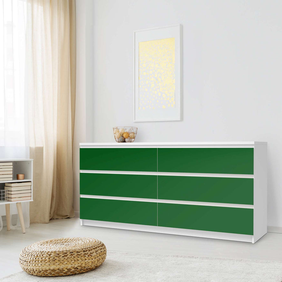 Möbelfolie Grün Dark - IKEA Malm Kommode 6 Schubladen (breit) - Schlafzimmer