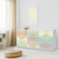 Möbelfolie Melitta Pastell Geometrie - IKEA Malm Kommode 6 Schubladen (breit) - Schlafzimmer