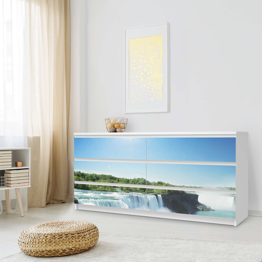 Möbelfolie Niagara Falls - IKEA Malm Kommode 6 Schubladen (breit) - Schlafzimmer