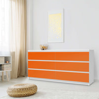 Möbelfolie Orange Dark - IKEA Malm Kommode 6 Schubladen (breit) - Schlafzimmer