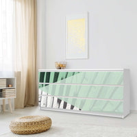Möbelfolie Palmen mint - IKEA Malm Kommode 6 Schubladen (breit) - Schlafzimmer