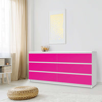 Möbelfolie Pink Dark - IKEA Malm Kommode 6 Schubladen (breit) - Schlafzimmer