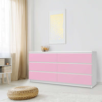 Möbelfolie Pink Light - IKEA Malm Kommode 6 Schubladen (breit) - Schlafzimmer
