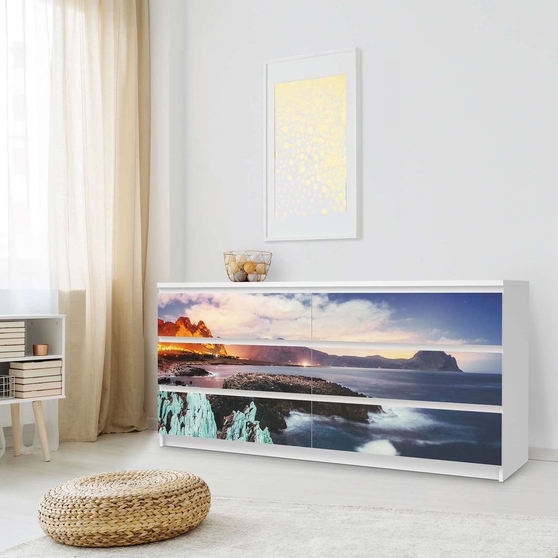 Möbelfolie Seaside - IKEA Malm Kommode 6 Schubladen (breit) - Schlafzimmer