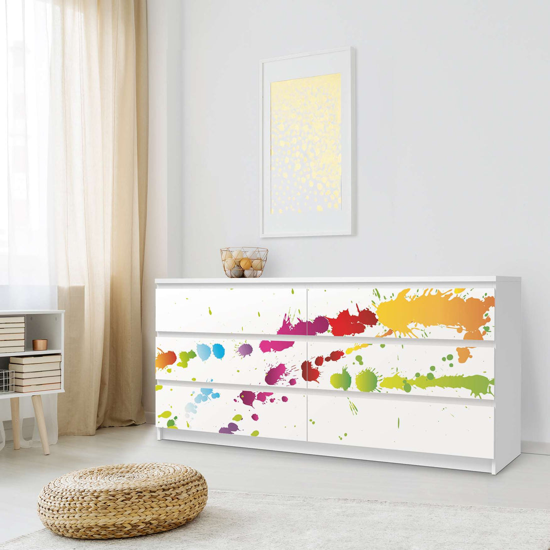 Möbelfolie Splash 2 - IKEA Malm Kommode 6 Schubladen (breit) - Schlafzimmer