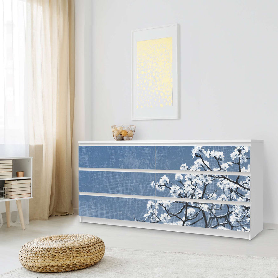 Möbelfolie Spring Tree - IKEA Malm Kommode 6 Schubladen (breit) - Schlafzimmer