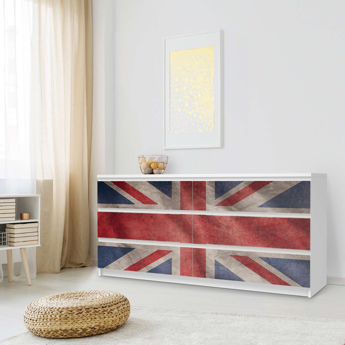 Möbelfolie Union Jack - IKEA Malm Kommode 6 Schubladen (breit) - Schlafzimmer