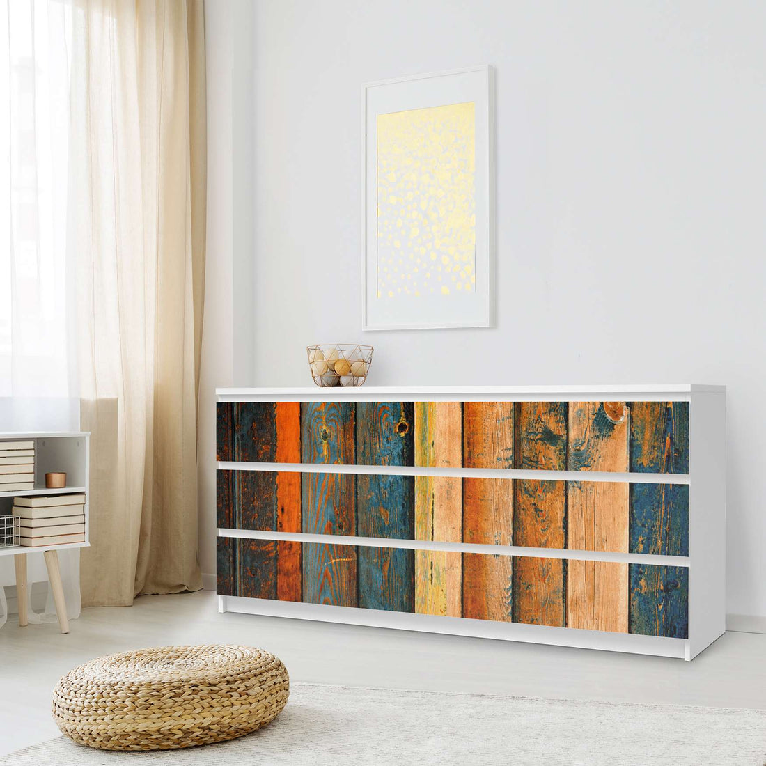 Möbelfolie Wooden - IKEA Malm Kommode 6 Schubladen (breit) - Schlafzimmer