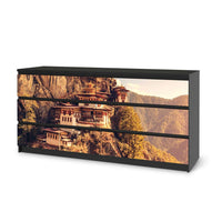 Möbelfolie Bhutans Paradise - IKEA Malm Kommode 6 Schubladen (breit) - schwarz