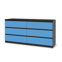 Möbelfolie Blau Light - IKEA Malm Kommode 6 Schubladen (breit) - schwarz