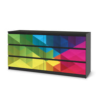Möbelfolie Colored Cubes - IKEA Malm Kommode 6 Schubladen (breit) - schwarz