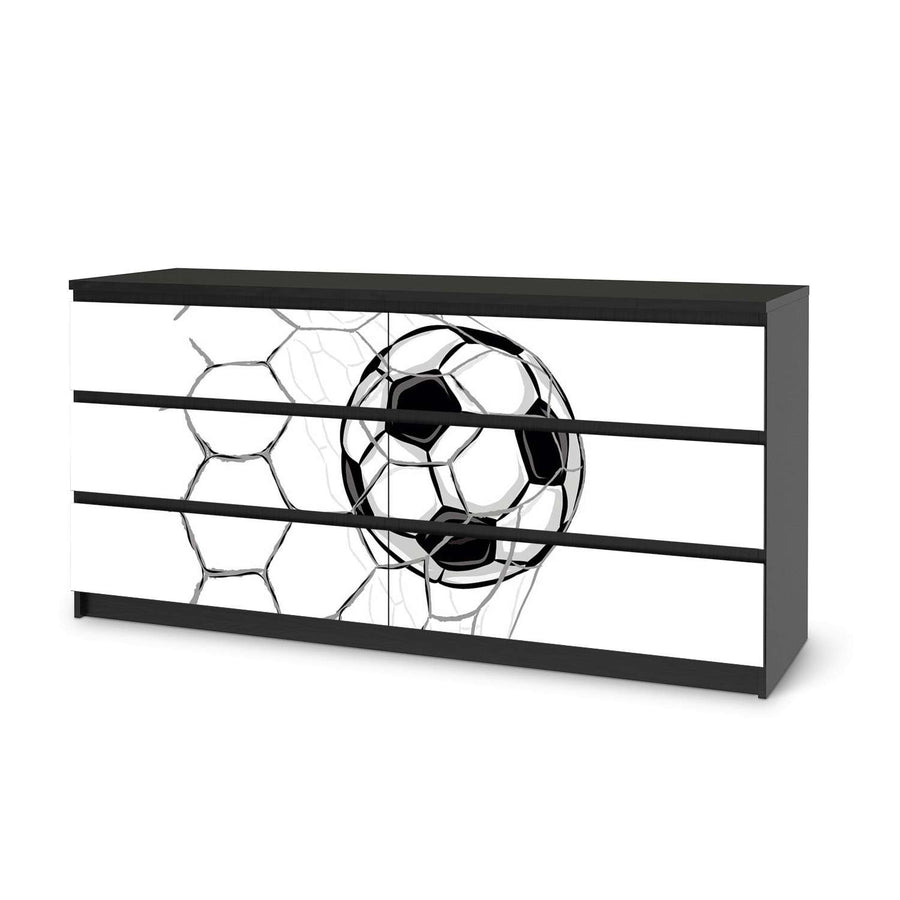 Möbelfolie Eingenetzt - IKEA Malm Kommode 6 Schubladen (breit) - schwarz